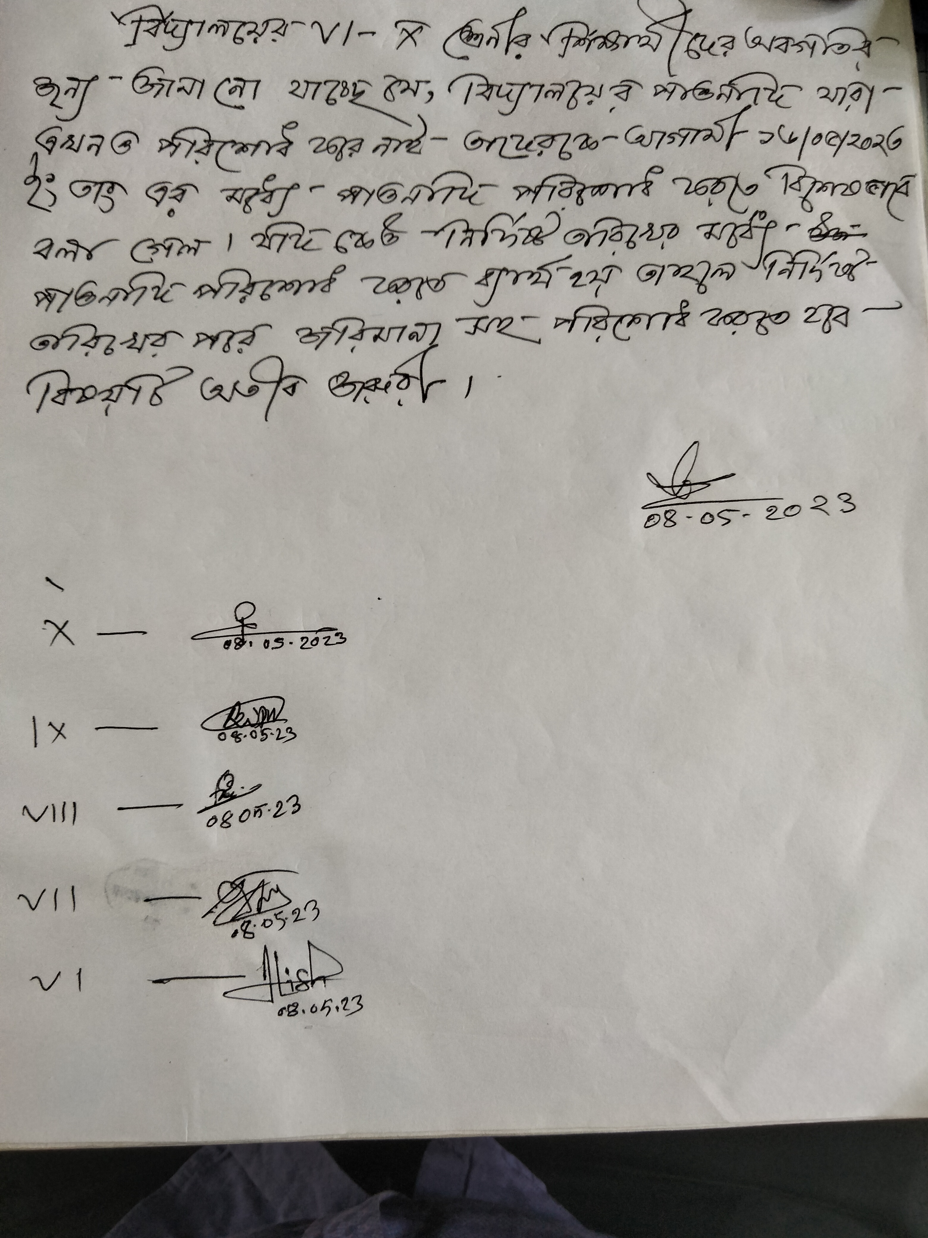 বিদ্যালয়ের বিভিন্ন ফি পরিশোধ প্রসঙ্গে 